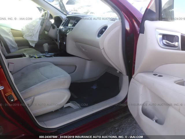 5N1AR2MN7FC709605 - 2015 NISSAN PATHFINDER S/SV/SL/PLATINUM BURGUNDY photo 5