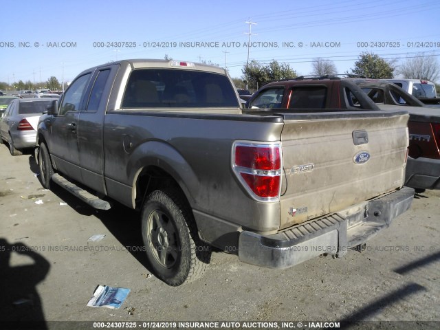 1FTEX1CM9EFC42411 - 2014 FORD F150 SUPER CAB TAN photo 3