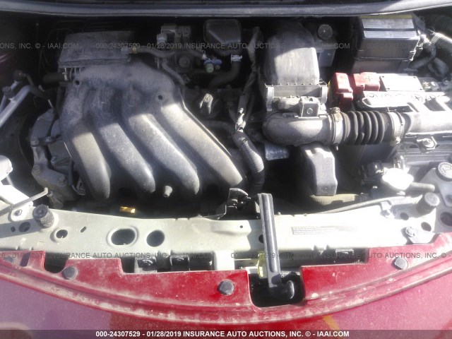 3N1CE2CP7EL426431 - 2014 NISSAN VERSA NOTE S/S PLUS/SV/SL RED photo 10