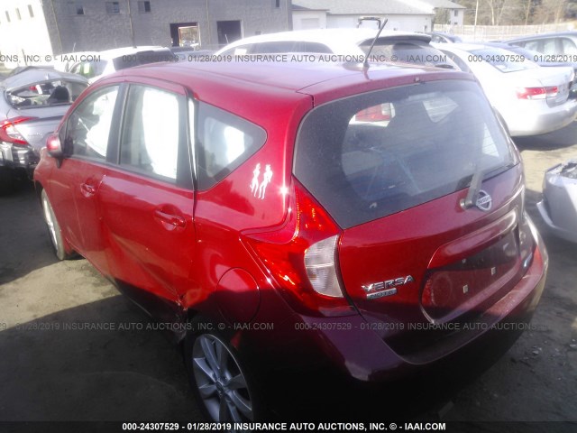 3N1CE2CP7EL426431 - 2014 NISSAN VERSA NOTE S/S PLUS/SV/SL RED photo 3