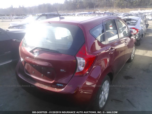 3N1CE2CP7EL426431 - 2014 NISSAN VERSA NOTE S/S PLUS/SV/SL RED photo 4