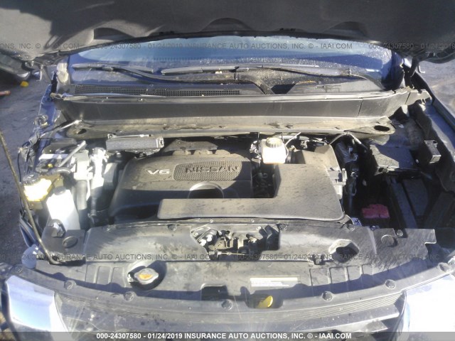 5N1DR2MN4JC619916 - 2018 NISSAN PATHFINDER S/SV/SL/PLATINUM SILVER photo 10