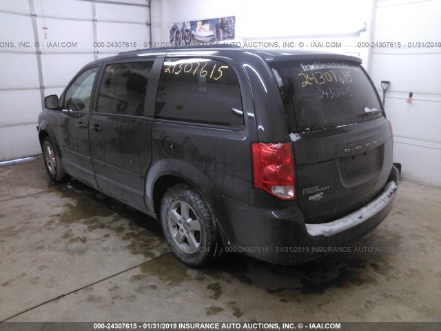 2C4RDGCG8CR262890 - 2012 DODGE GRAND CARAVAN SXT GRAY photo 3