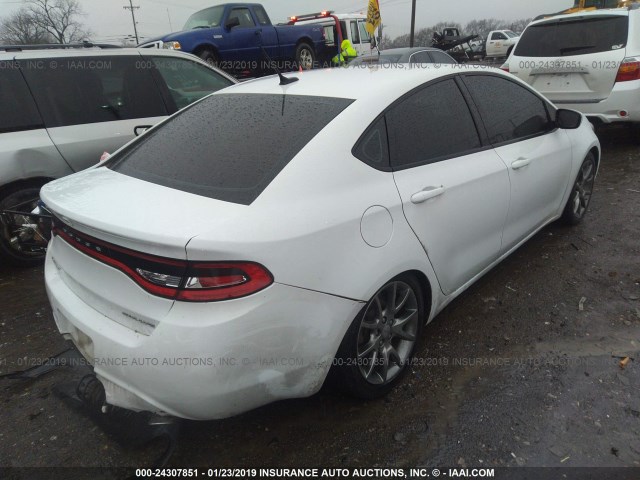 1C3CDFBB4FD132266 - 2015 DODGE DART SXT WHITE photo 4