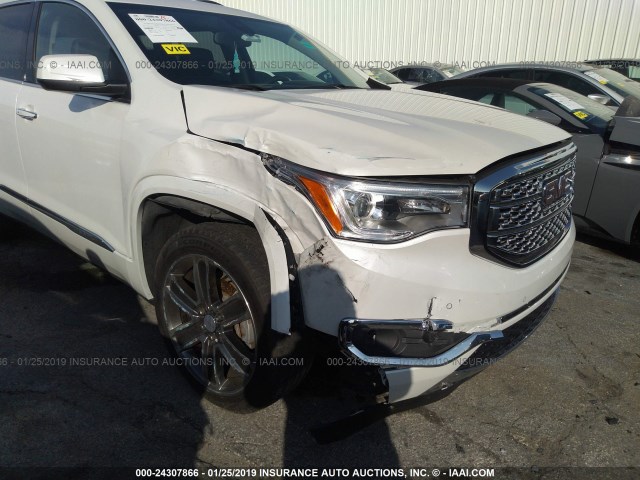 1GKKNPLS0HZ268056 - 2017 GMC ACADIA DENALI WHITE photo 6