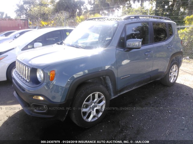 ZACCJBBB0HPE50340 - 2017 JEEP RENEGADE LATITUDE GRAY photo 2