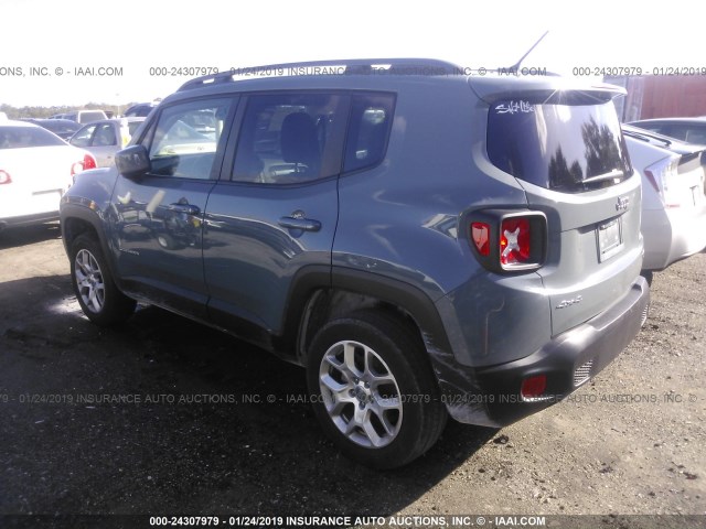 ZACCJBBB0HPE50340 - 2017 JEEP RENEGADE LATITUDE GRAY photo 3