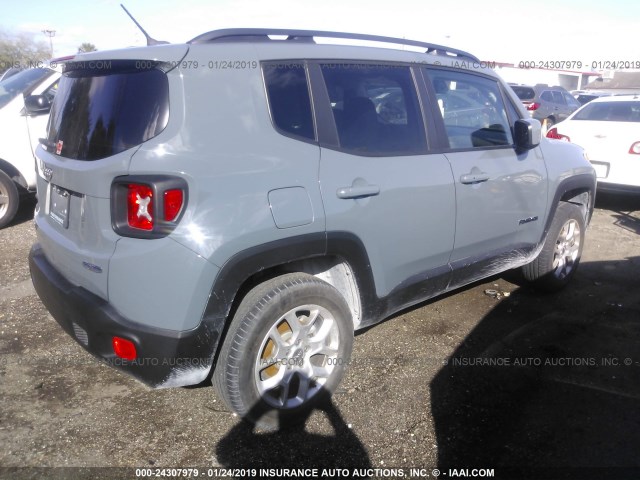 ZACCJBBB0HPE50340 - 2017 JEEP RENEGADE LATITUDE GRAY photo 4