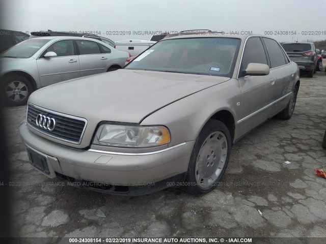 WAUFL54D5YN011518 - 2000 AUDI A8 QUATTRO BEIGE photo 2