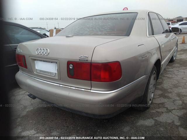 WAUFL54D5YN011518 - 2000 AUDI A8 QUATTRO BEIGE photo 4