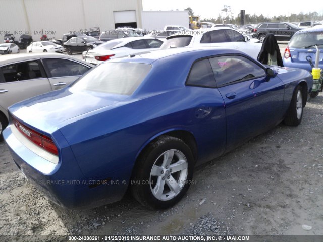 2C3CDYAG1CH243560 - 2012 DODGE CHALLENGER SXT BLUE photo 4