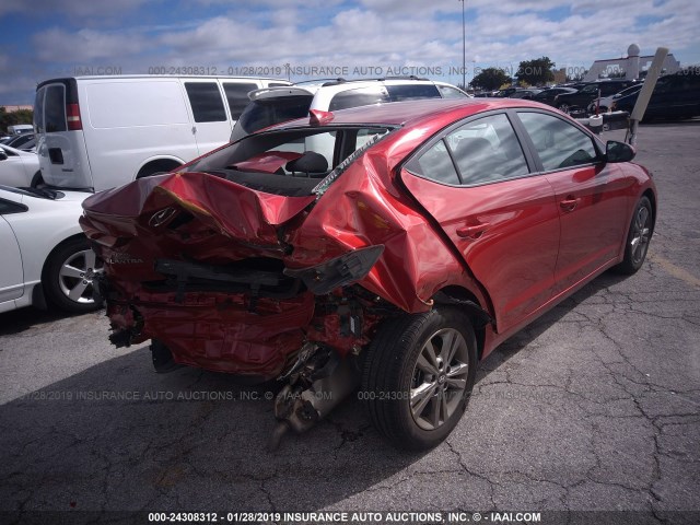 5NPD84LF8JH226437 - 2018 HYUNDAI ELANTRA SEL/VALUE/LIMITED RED photo 4