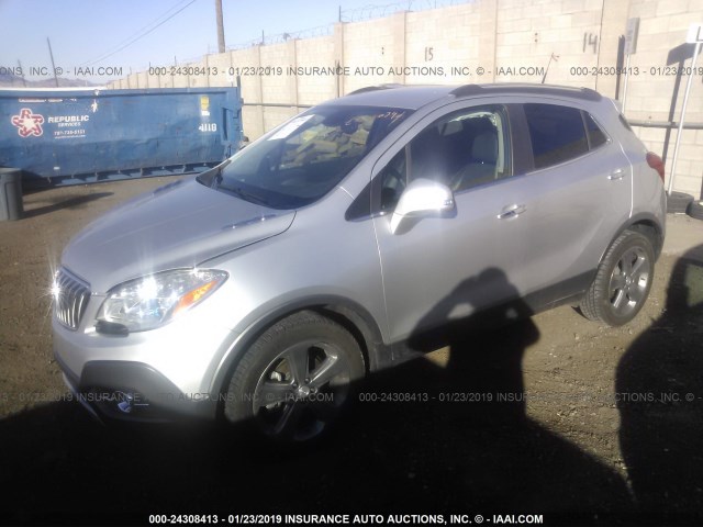 KL4CJBSB3EB609674 - 2014 BUICK ENCORE CONVENIENCE SILVER photo 2