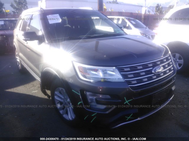 1FM5K7D8XHGA70080 - 2017 FORD EXPLORER XLT GRAY photo 1