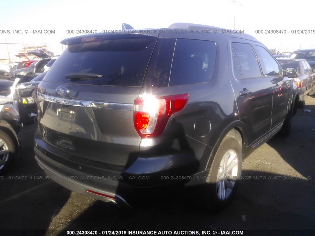 1FM5K7D8XHGA70080 - 2017 FORD EXPLORER XLT GRAY photo 4