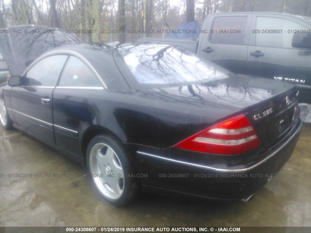 WDBPJ75J01A010396 - 2001 MERCEDES-BENZ CL 500 BLACK photo 3