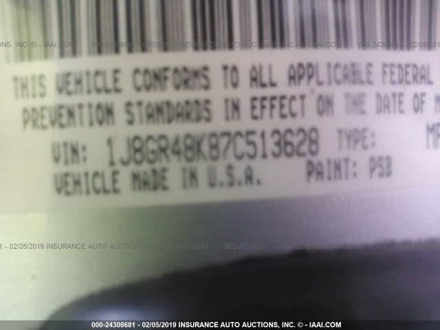 1J8GR48K87C513628 - 2007 JEEP GRAND CHEROKEE LAREDO/COLUMBIA/FREEDOM 银色 照片 9