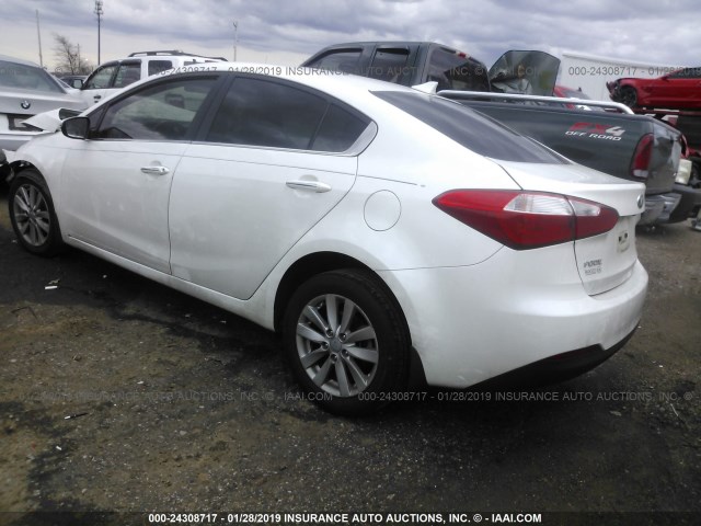 KNAFX4A86E5220591 - 2014 KIA FORTE EX WHITE photo 3