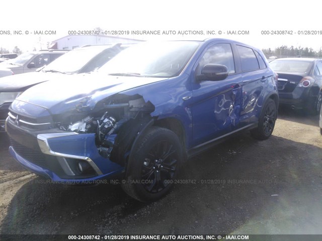 JA4AP3AU3JU014563 - 2018 MITSUBISHI OUTLANDER SPORT ES/SE BLUE photo 2