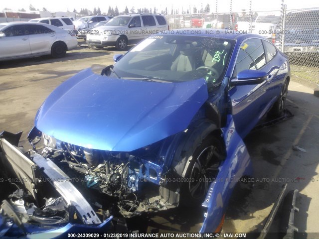 2HGFC3B96GH353185 - 2016 HONDA CIVIC TOURING BLUE photo 2