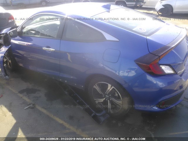 2HGFC3B96GH353185 - 2016 HONDA CIVIC TOURING BLUE photo 3