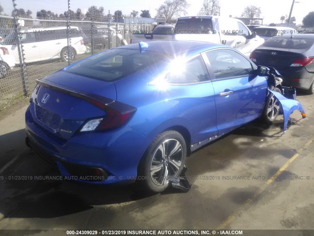 2HGFC3B96GH353185 - 2016 HONDA CIVIC TOURING BLUE photo 4