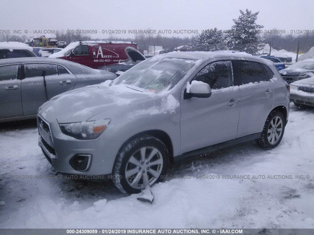 4A4AP4AU7EE010407 - 2014 MITSUBISHI OUTLANDER SPORT SE SILVER photo 2