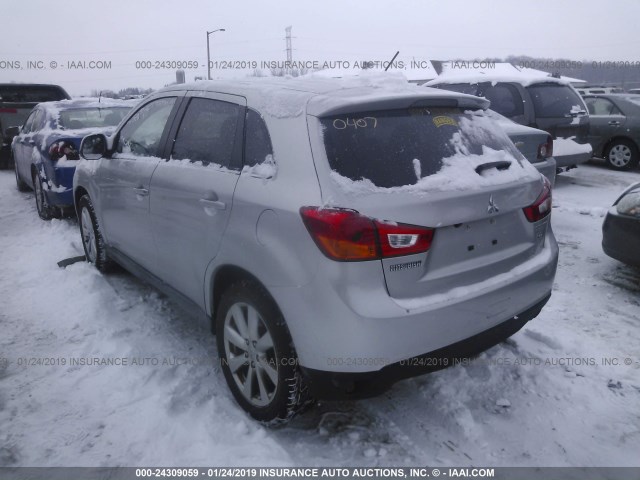 4A4AP4AU7EE010407 - 2014 MITSUBISHI OUTLANDER SPORT SE SILVER photo 3