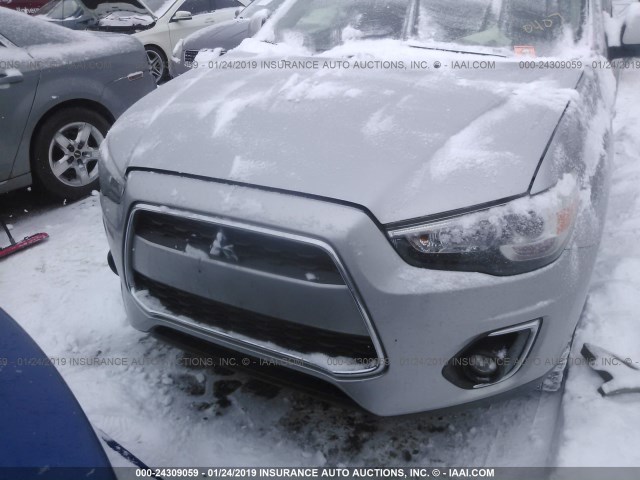 4A4AP4AU7EE010407 - 2014 MITSUBISHI OUTLANDER SPORT SE SILVER photo 6