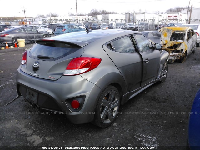 KMHTC6AE3DU096816 - 2013 HYUNDAI VELOSTER TURBO GRAY photo 4