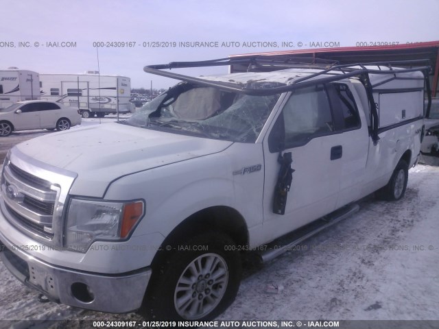 1FTVX1EF7DKD38767 - 2013 FORD F150 SUPER CAB WHITE photo 2