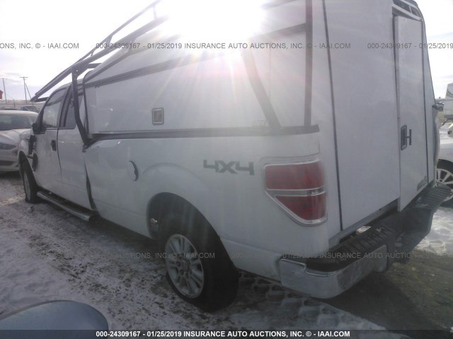 1FTVX1EF7DKD38767 - 2013 FORD F150 SUPER CAB WHITE photo 3