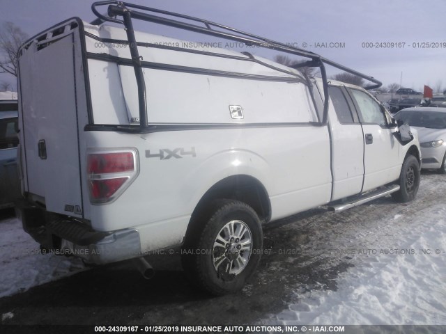 1FTVX1EF7DKD38767 - 2013 FORD F150 SUPER CAB WHITE photo 4