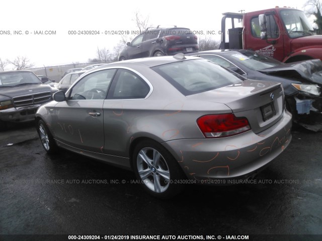 WBAUP9C57CVF46519 - 2012 BMW 128 I TAN photo 3