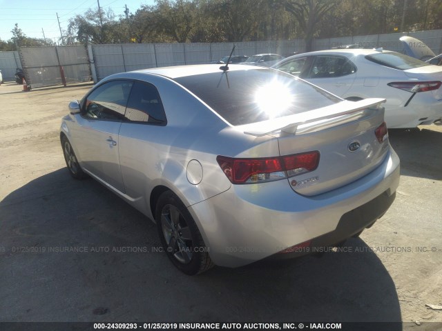 KNAFU6A24C5569536 - 2012 KIA FORTE EX SILVER photo 3