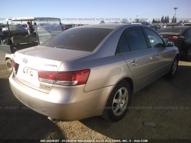 5NPEU46FX6H018210 - 2006 HYUNDAI SONATA GLS/LX GOLD photo 4