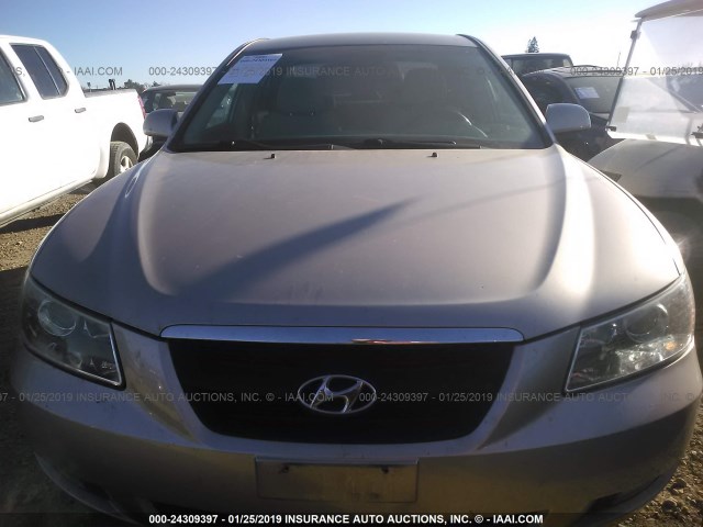 5NPEU46FX6H018210 - 2006 HYUNDAI SONATA GLS/LX GOLD photo 6