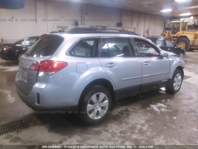 4S4BRBACXC3201552 - 2012 SUBARU OUTBACK 2.5I GRAY photo 4