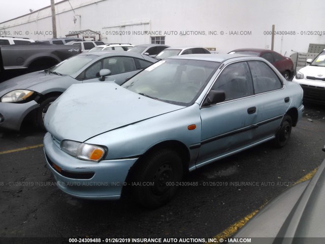 JF1GC2246PB515865 - 1993 SUBARU IMPREZA L Light Blue photo 2