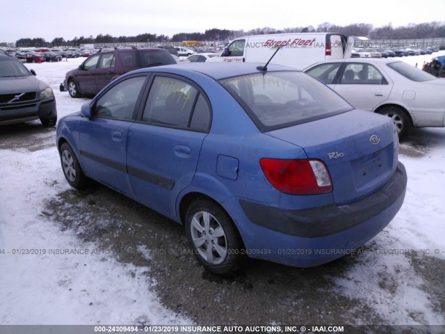 KNADE223896515549 - 2009 KIA RIO LX/SX BLUE photo 3