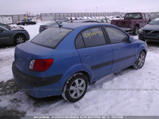 KNADE223896515549 - 2009 KIA RIO LX/SX BLUE photo 4