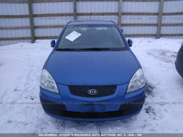 KNADE223896515549 - 2009 KIA RIO LX/SX BLUE photo 6