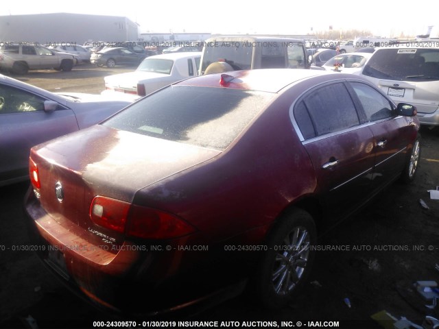 1G4HJ5EM9BU143013 - 2011 BUICK LUCERNE CXL RED photo 4