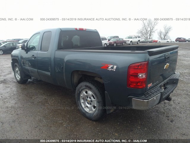 1GCRKSE79DZ352076 - 2013 CHEVROLET SILVERADO K1500 LT BLUE photo 3