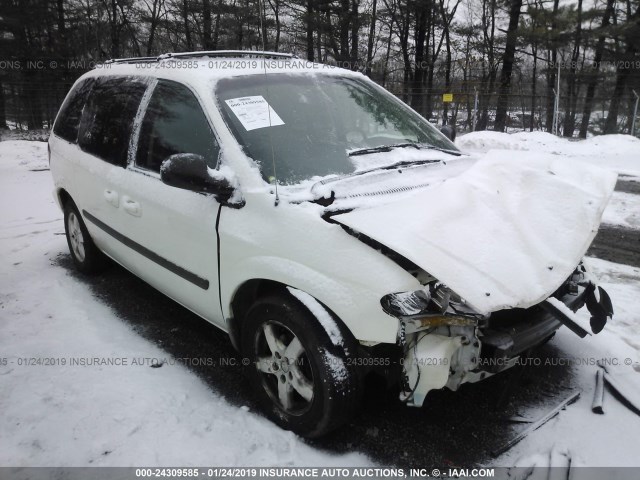 1D4GP45R85B340973 - 2005 DODGE CARAVAN SXT WHITE photo 1