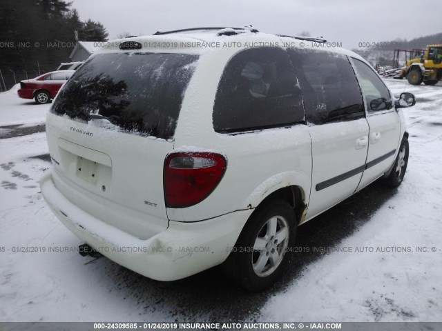 1D4GP45R85B340973 - 2005 DODGE CARAVAN SXT WHITE photo 4