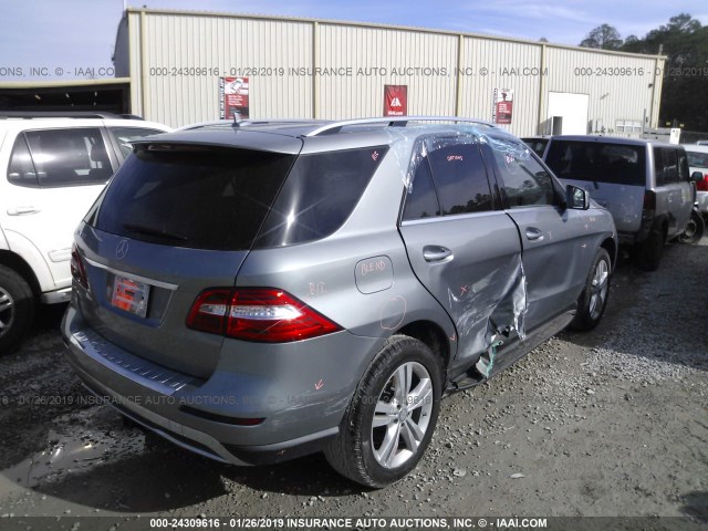 4JGDA5JB4DA199299 - 2013 MERCEDES-BENZ ML 350 GRAY photo 4