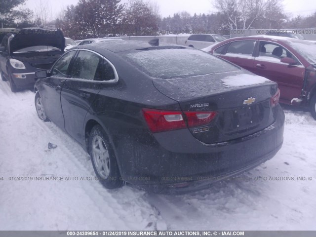 1G1ZB5ST0HF210623 - 2017 CHEVROLET MALIBU LS BLACK photo 3