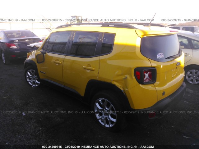 ZACCJABT7FPB41254 - 2015 JEEP RENEGADE LATITUDE YELLOW photo 3