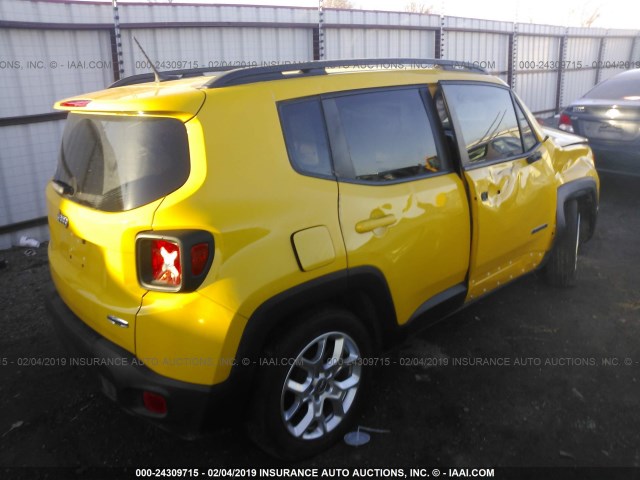 ZACCJABT7FPB41254 - 2015 JEEP RENEGADE LATITUDE YELLOW photo 4